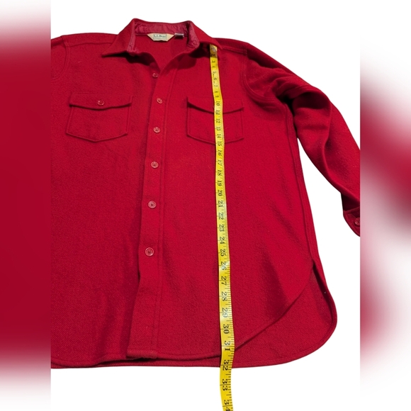 LL BEAN Red Heavy Lumberjack Wool Shirt Hunting Jacket Shacket Overshirt XL - Picture 5 of 6